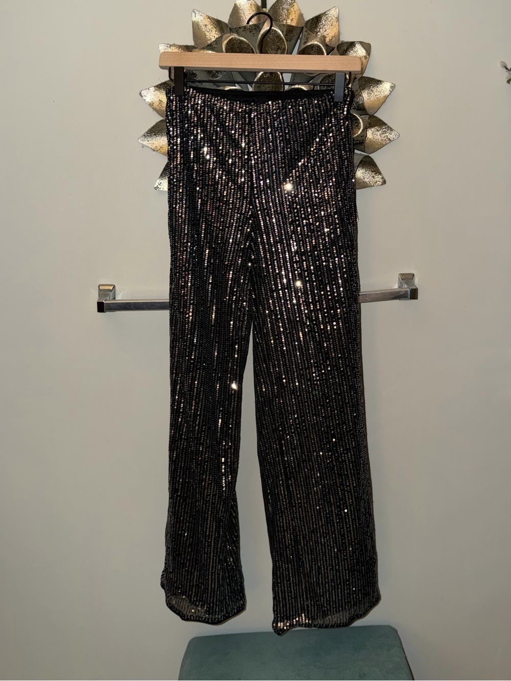 Black Sequin Pants - Sparkle Evening Pants - NWT